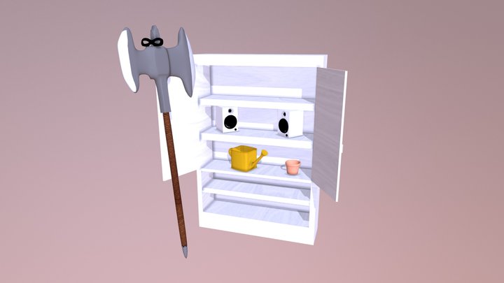 Cabinet Scene 3D Model
