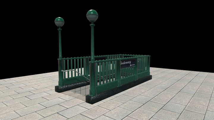Subway Entrance V2 3D Model