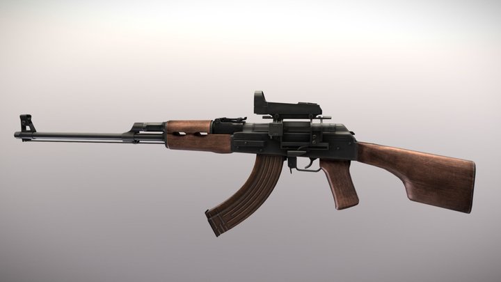 Russian Assault Rifle 3D Model