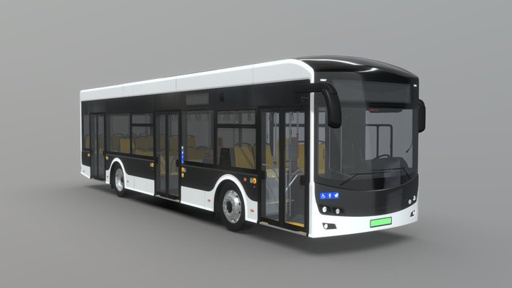Electric City Bus [Full Interior] 3D Model