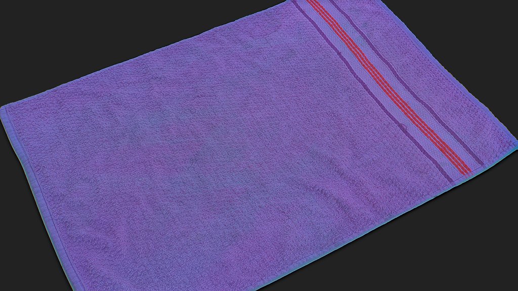 Purple Striped Towel - Photogrammetry Scan