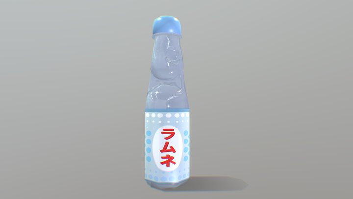 Low Poly Ramune Bottle 3D Model