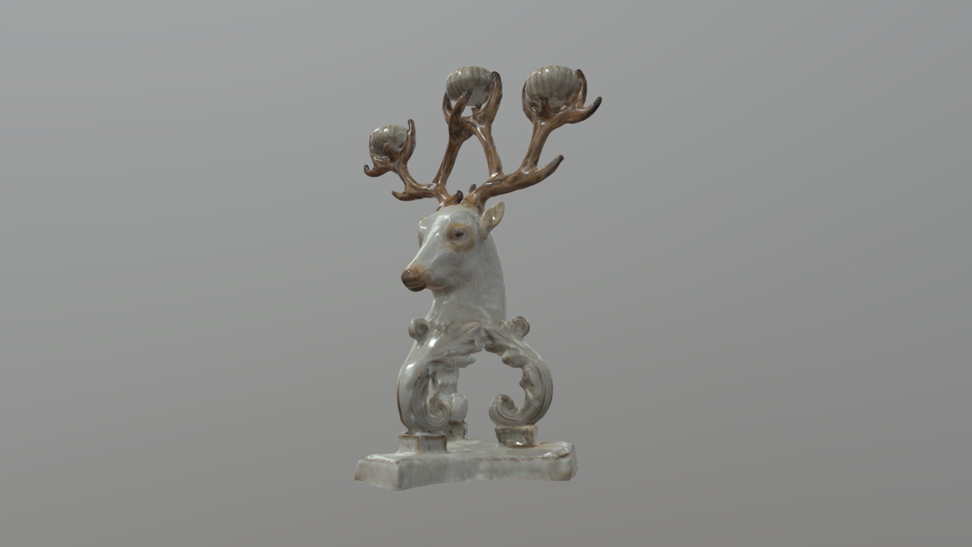 HCL 057 Belleek Candelabrum - Stags Head TEST
