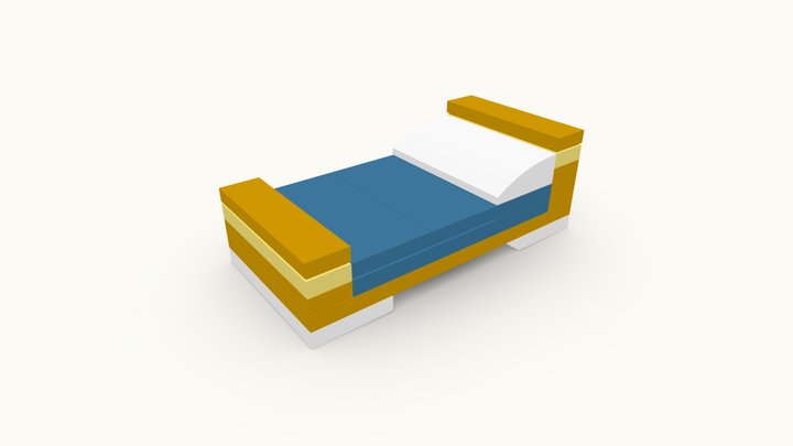 LEGO Single Bed MOC [#0019] 3D Model