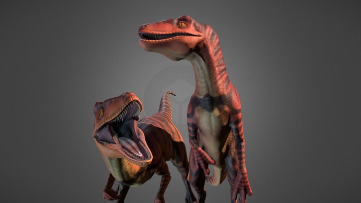 Raptors Posed 3D Model