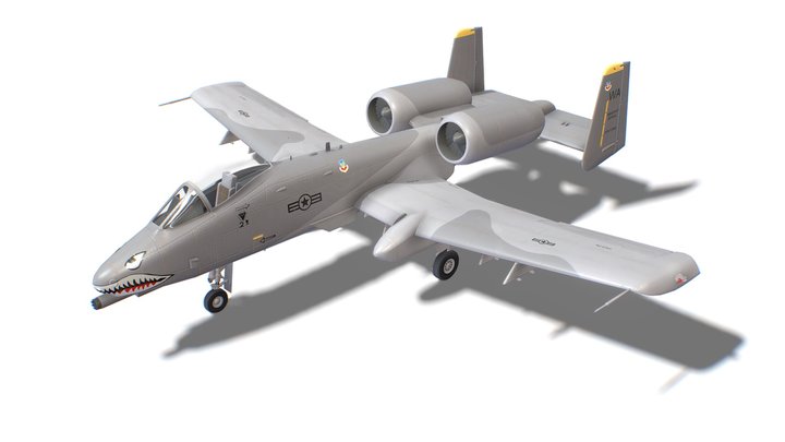 A-10 Thunderbolt Jet Fighter Aircraft 3D Model