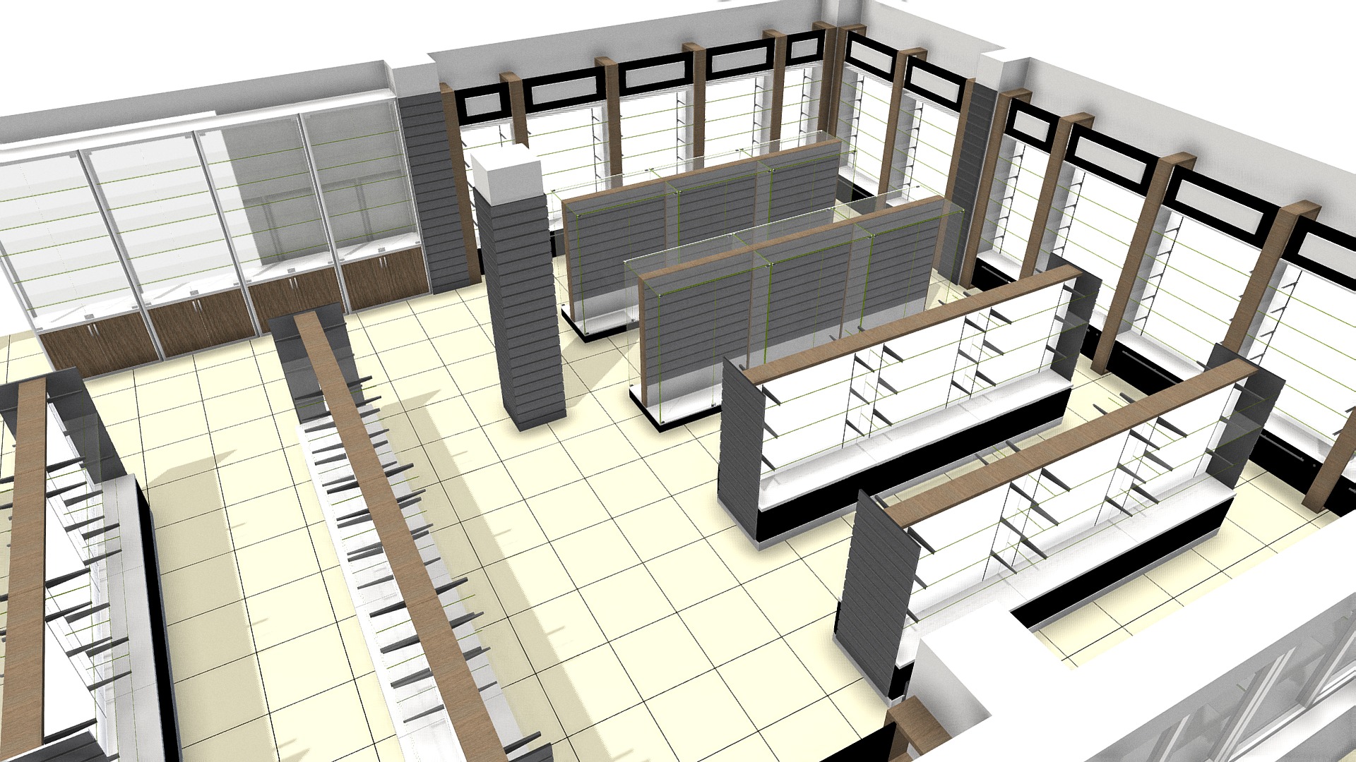 3D model perfume shop - This is a 3D model of the perfume shop. The 3D model is about diagram, engineering drawing.