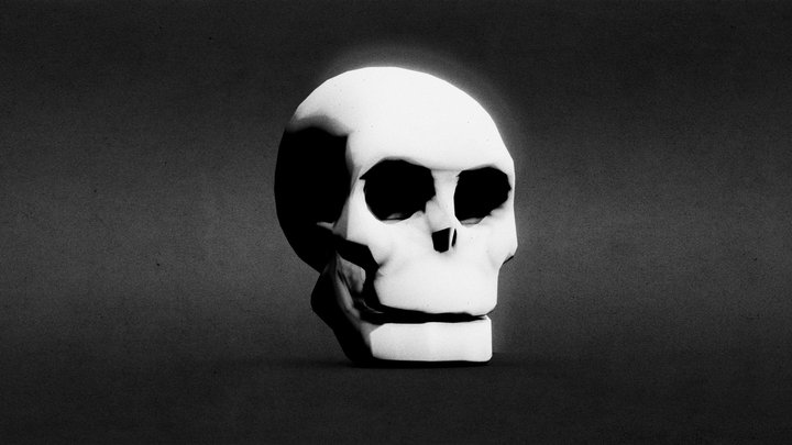Low Poly Cartoon Skull 3D Model