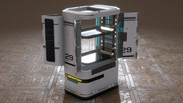 Laboratory Robot Crate 3D Model