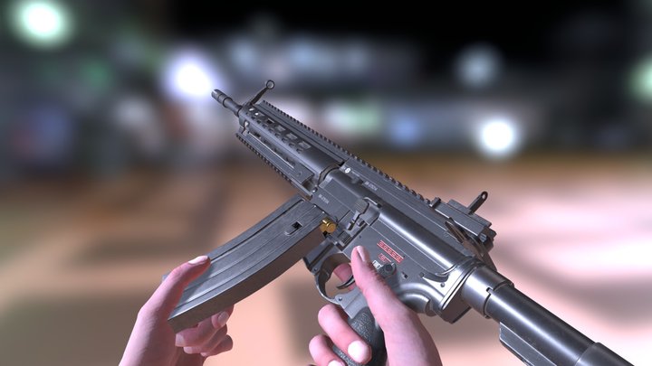 HK 416 A7 FPS ANIMATION 3D Model