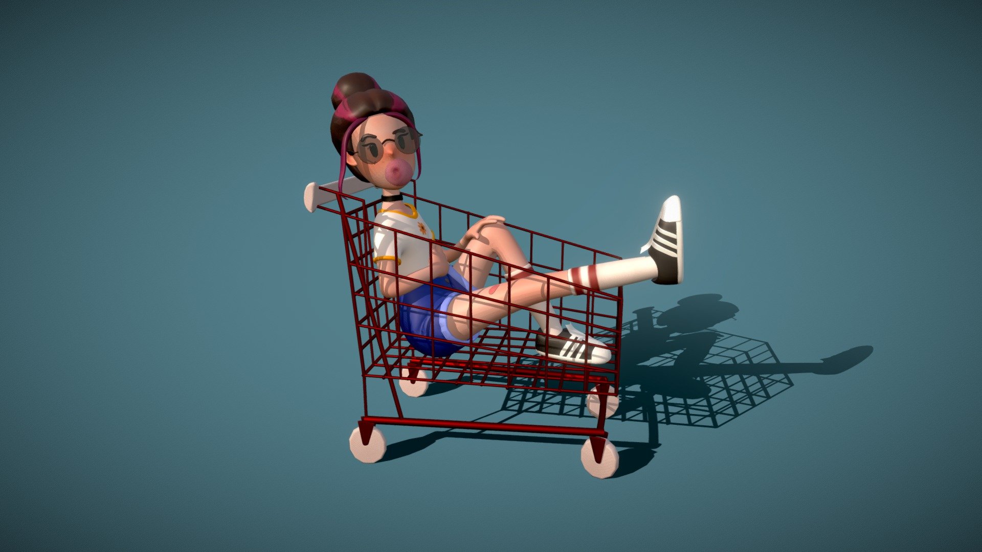 Girl in a trolley
