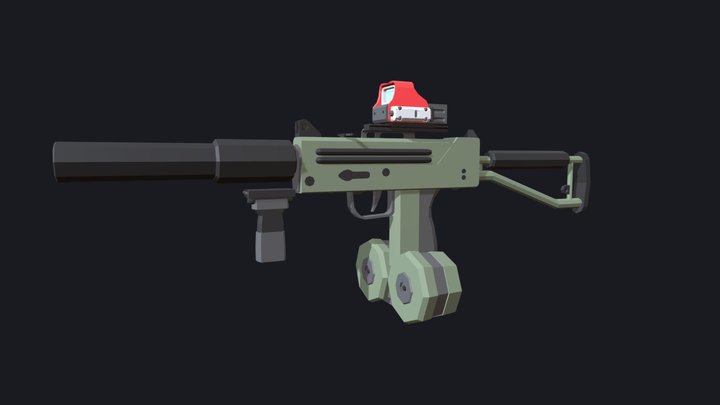 LowPoly Mac-10 3D Model