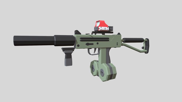 LowPoly Mac-10 3D Model