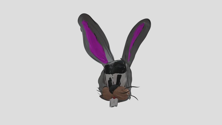 Oil Paint Rabbit Cartoon 12-1-19 3D Model