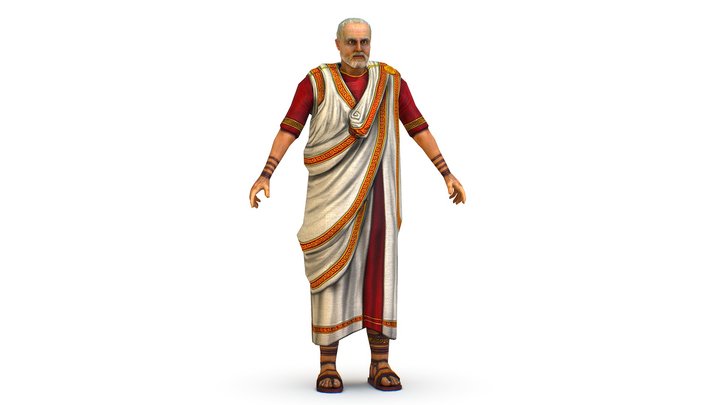 Greek Thinker Old Man Aristotle Teacher 3D Model