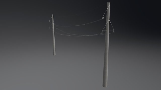 Power Line Section 3D Model