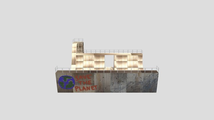 Textured Halfpipe 3D Model