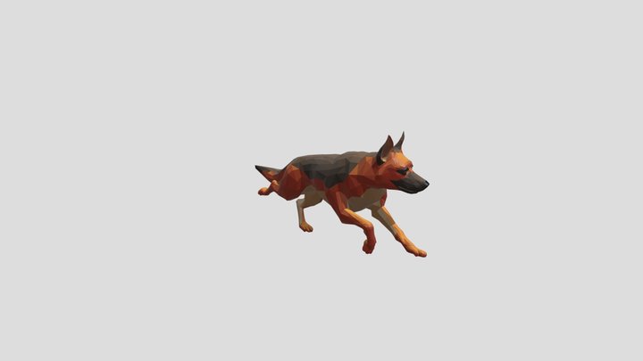 German Shepherd (Low Poly) 3D Model