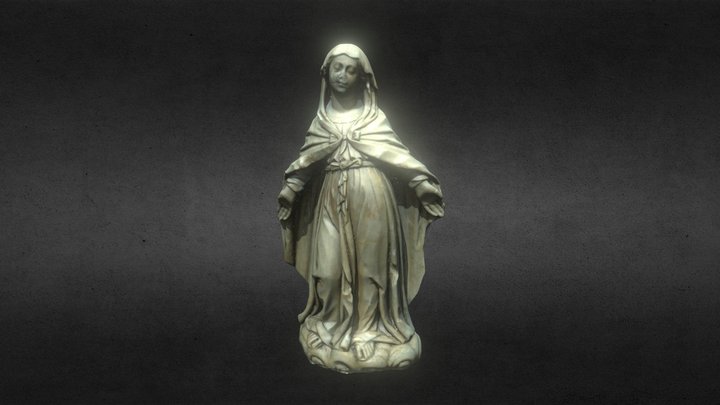 Madonna marble statue 3D Model