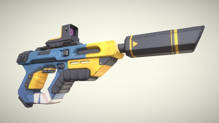 Stilized Gun 3D Model