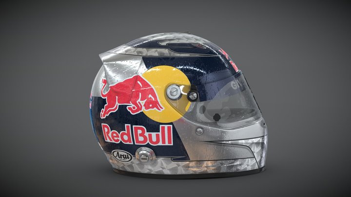 SEBASTIAN VETTEL 2008 HELMET ITALIAN GRAND PRIX 3D Model