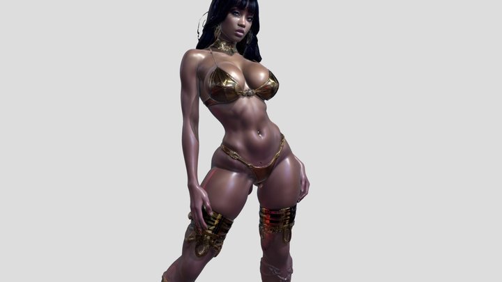 Golden Moon Goddess 3D Model