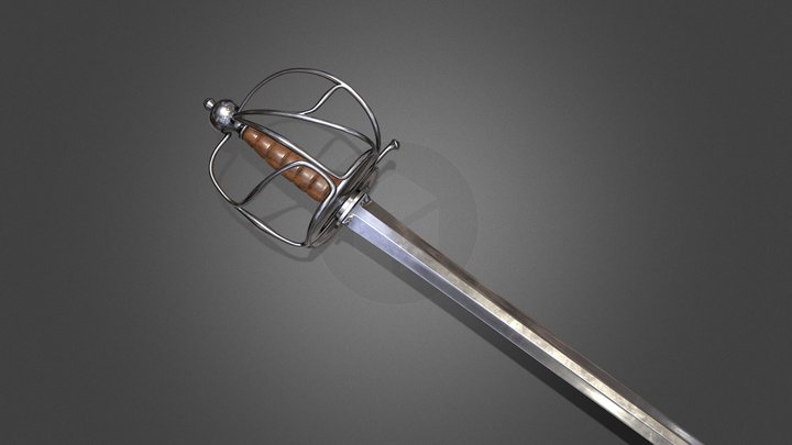 French Half-basket Sword of 1750 – Modèle 3D gratuit STL