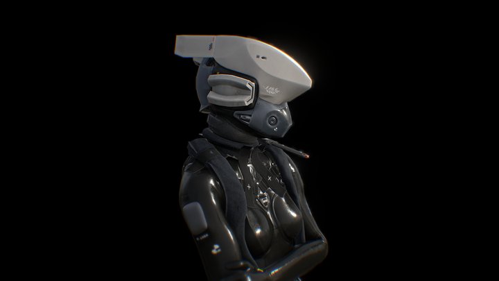 Sci-Fi Pilot Suit [with head & fully rigged] 3D Model