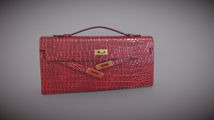 3D model Hermes Birkin Bag Red Crocodile Leather VR / AR / low-poly