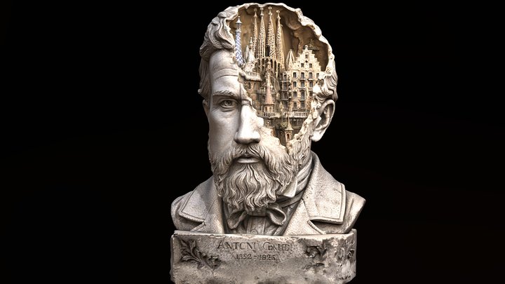 Escultura Antoni Gaudí V2.0 – Gratis 3D-model STL