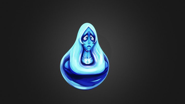 Blue Diamond - Handpainted 3d Model 3D Model