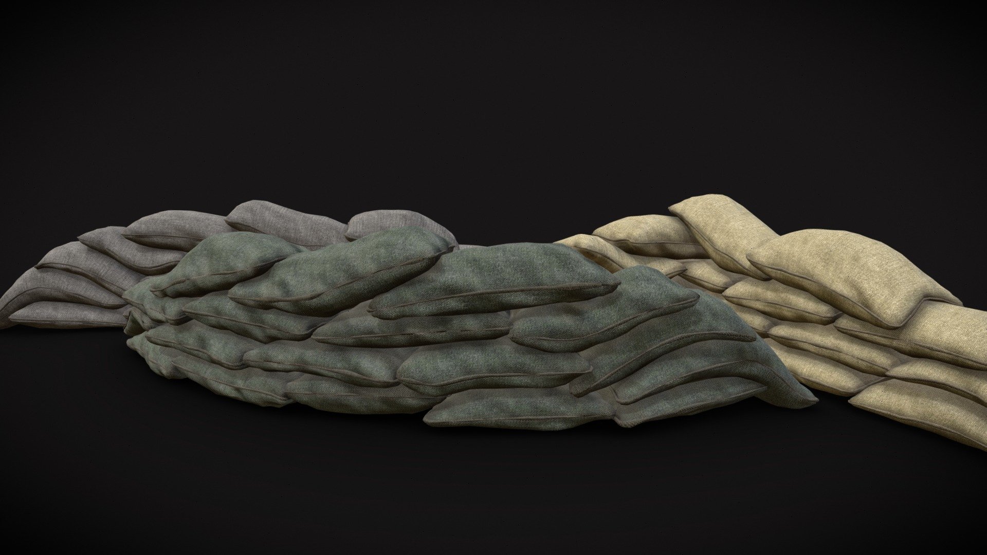 Urban/Military Sandbag Wall 3D model by Neslihan Çakmak