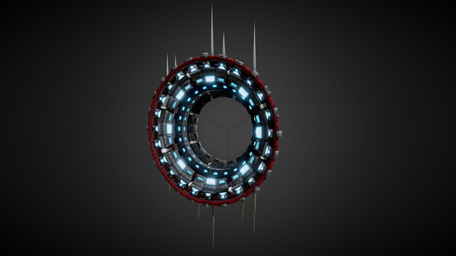 3D model Stargate Portal 03 - This is a 3D model of the Stargate Portal 03. The 3D model is about a circular object with lights.