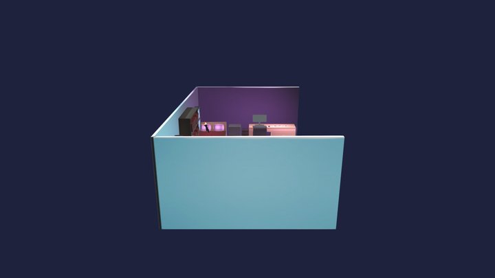 3D diorama gaming room 3D Model