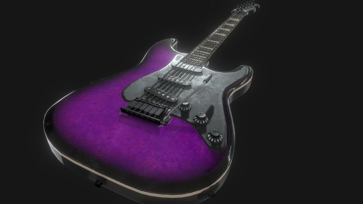 PBR Electric Guitar (Stratocaster) 3D Model
