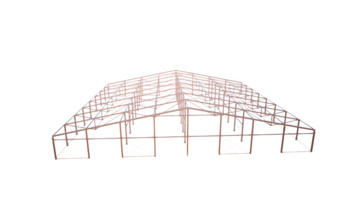 Angar-A 4-Span No-Purlins - 3D model by EuroAngar [9c20fda] - Sketchfab