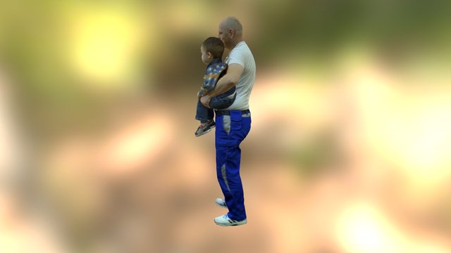 Man with Kid 2 3D Model