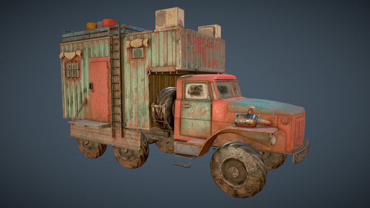 Apocolyptic Camper Van 3D Model