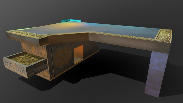 Desk Textured 3D Model