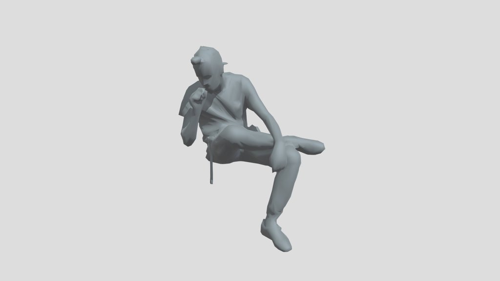 Lowpoly Construction Worker Sitting