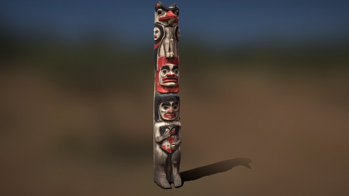 Indian Totem Pole - Game Ready Asset 3D Model