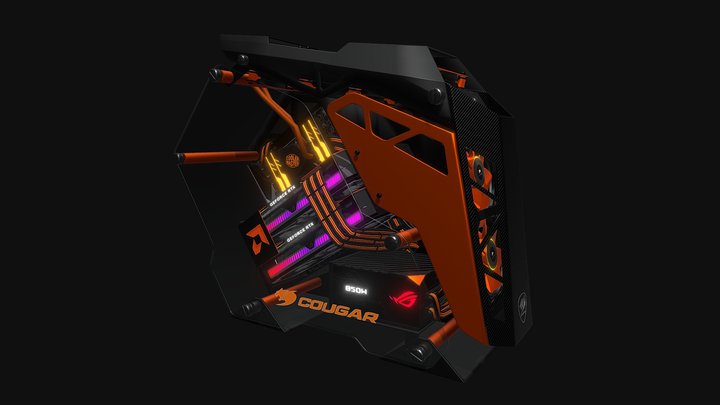 Cougar Conquer Gaming PC 3D Model