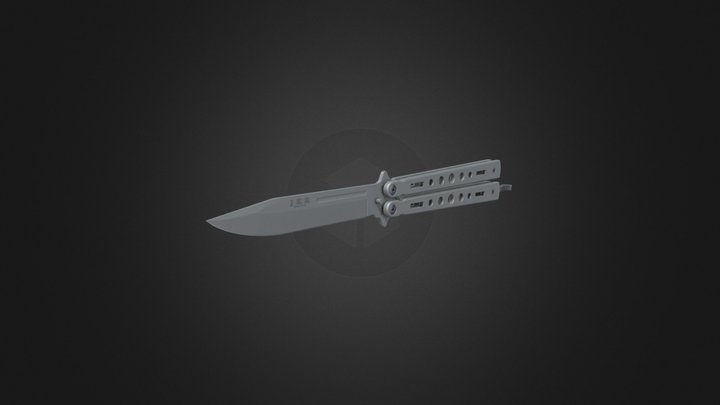 Joker Abanico Inox JKR55 - Butterfly Knife 3D Model
