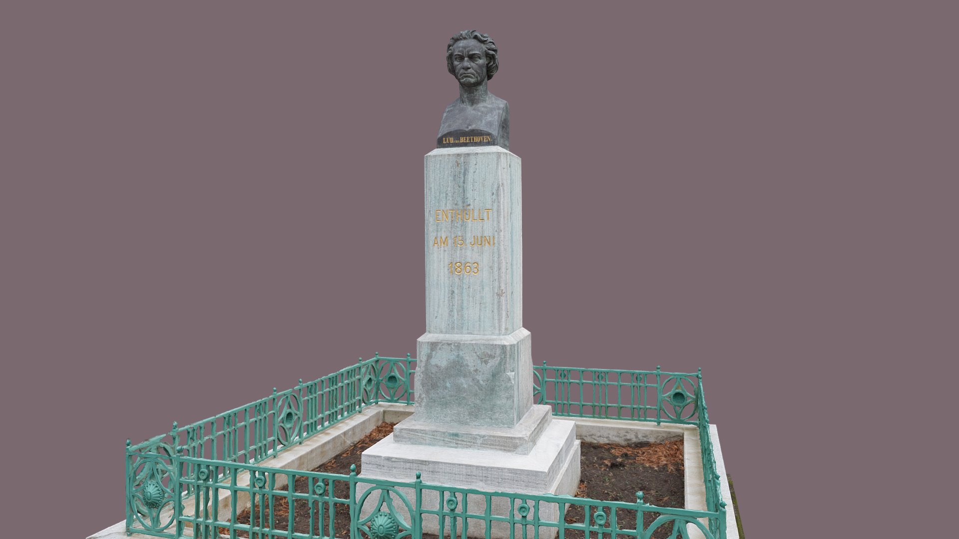 3D model Ludwig van Beethoven - This is a 3D model of the Ludwig van Beethoven. The 3D model is about a statue on a pedestal.