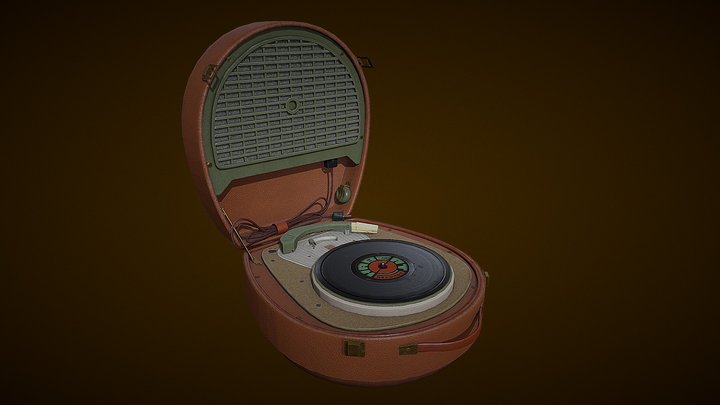 Vintage vinyl player 3D Model