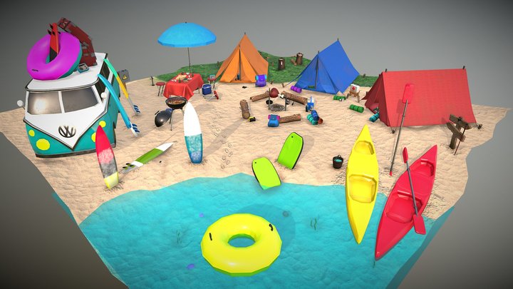 Diorama - Camping 3D Model