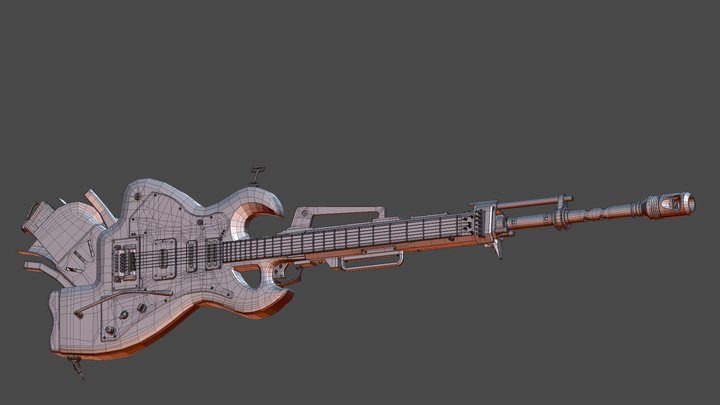 Guitar Gun Lo-res 3D Model