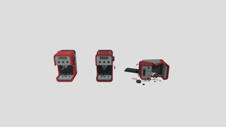 Damage practice - Coffe Machine 3D Model