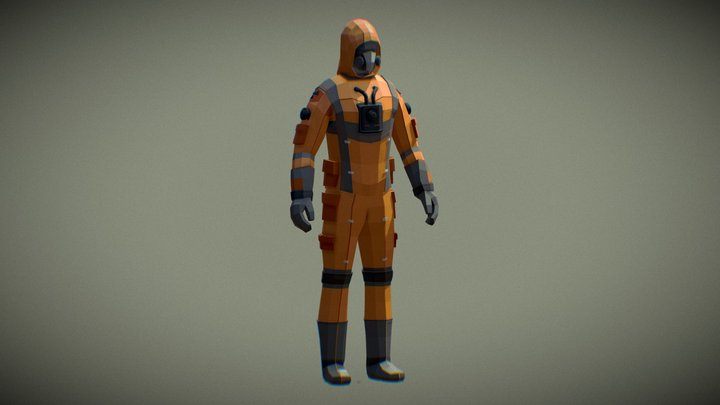 Hazmat Suit - Low Poly Style 3D Model