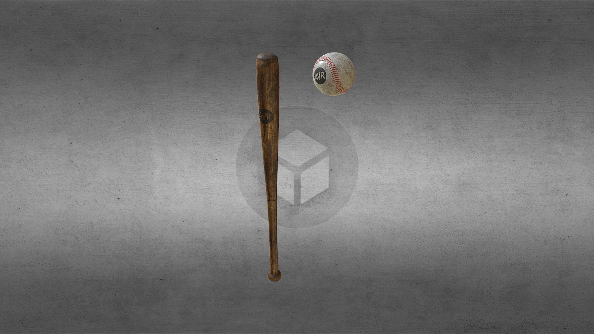 3D model Baseball Bat and Ball - This is a 3D model of the Baseball Bat and Ball. The 3D model is about a ball and a stick.